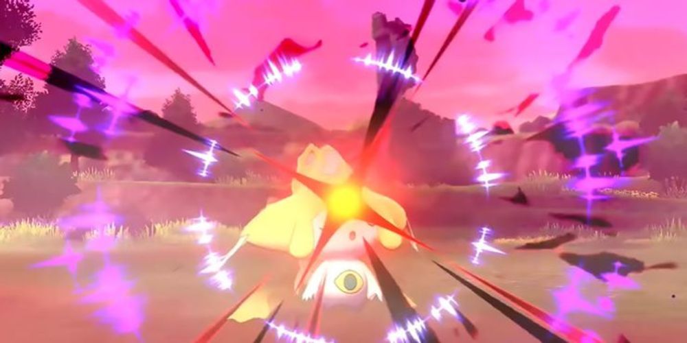 Mythical pokemon Jirachi beginning to use outrage 