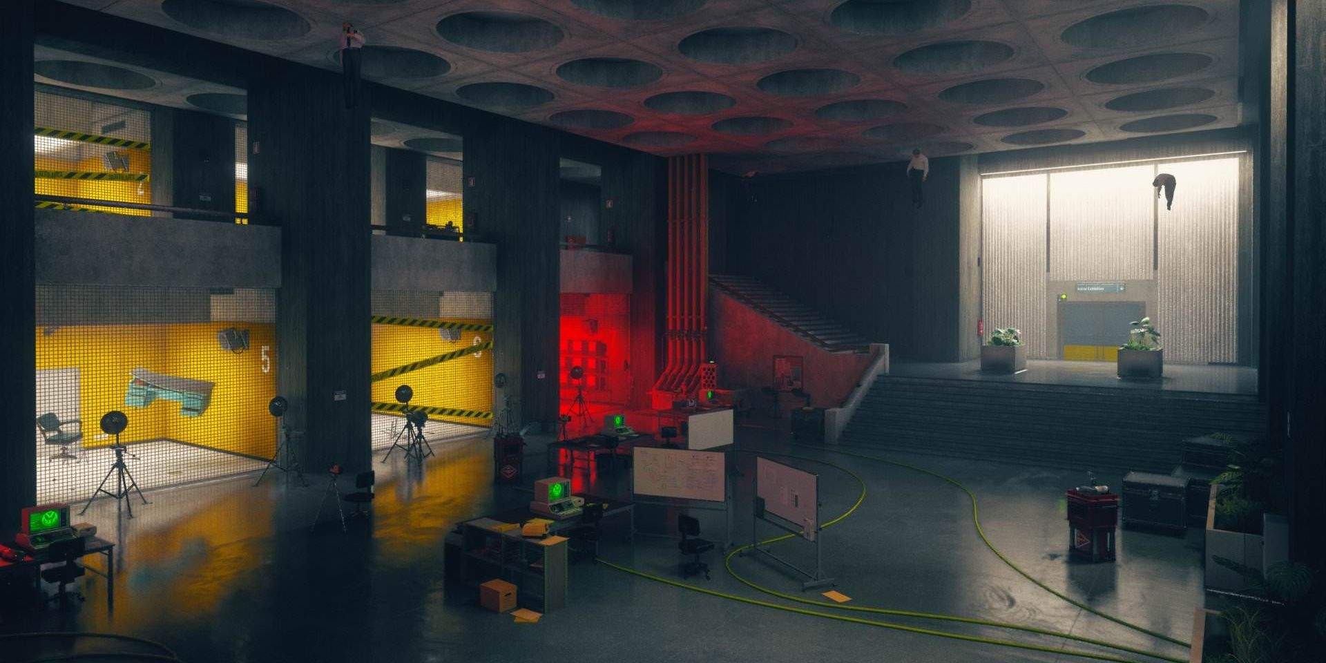 Parakinesiology room overview, with one room highlighted in red