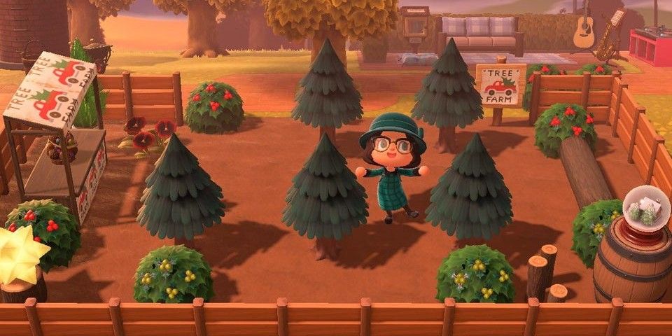 animal crossing new horizons villager at christmas tree farm