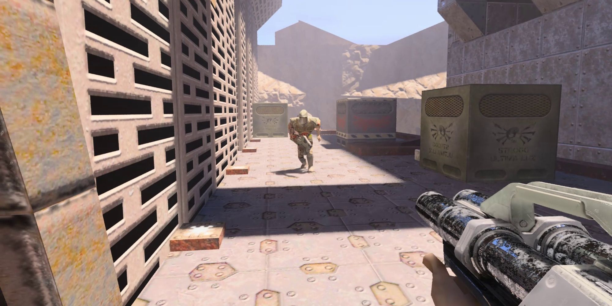 Quake 2: Exploring Facility With RTX Enabled