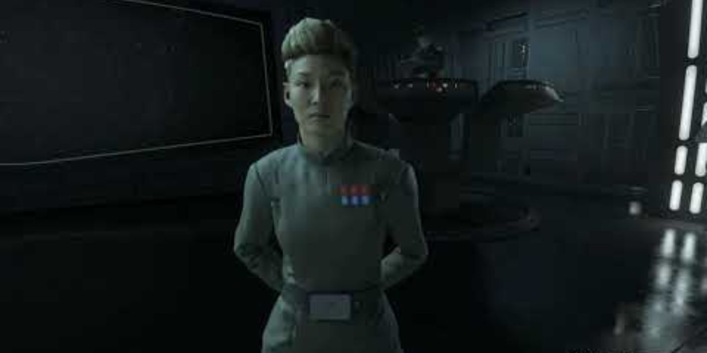 Terisa Kerill in her uniform in Star Wars Squadrons