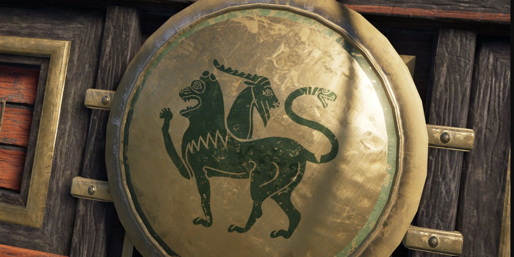 Assassin's Creed Odyssey Chimera on a shield 