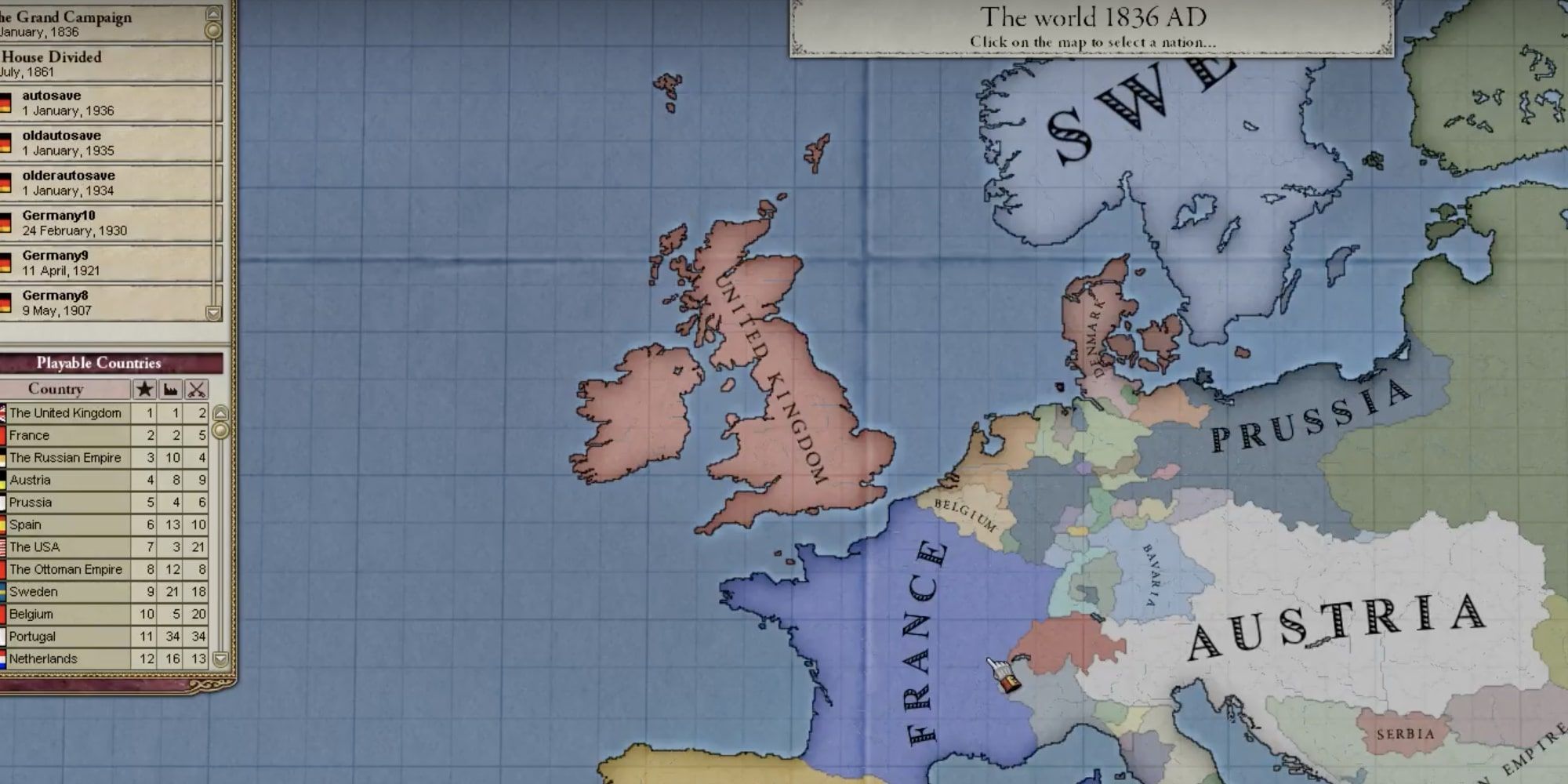 A map of Europe in Victoria 2.