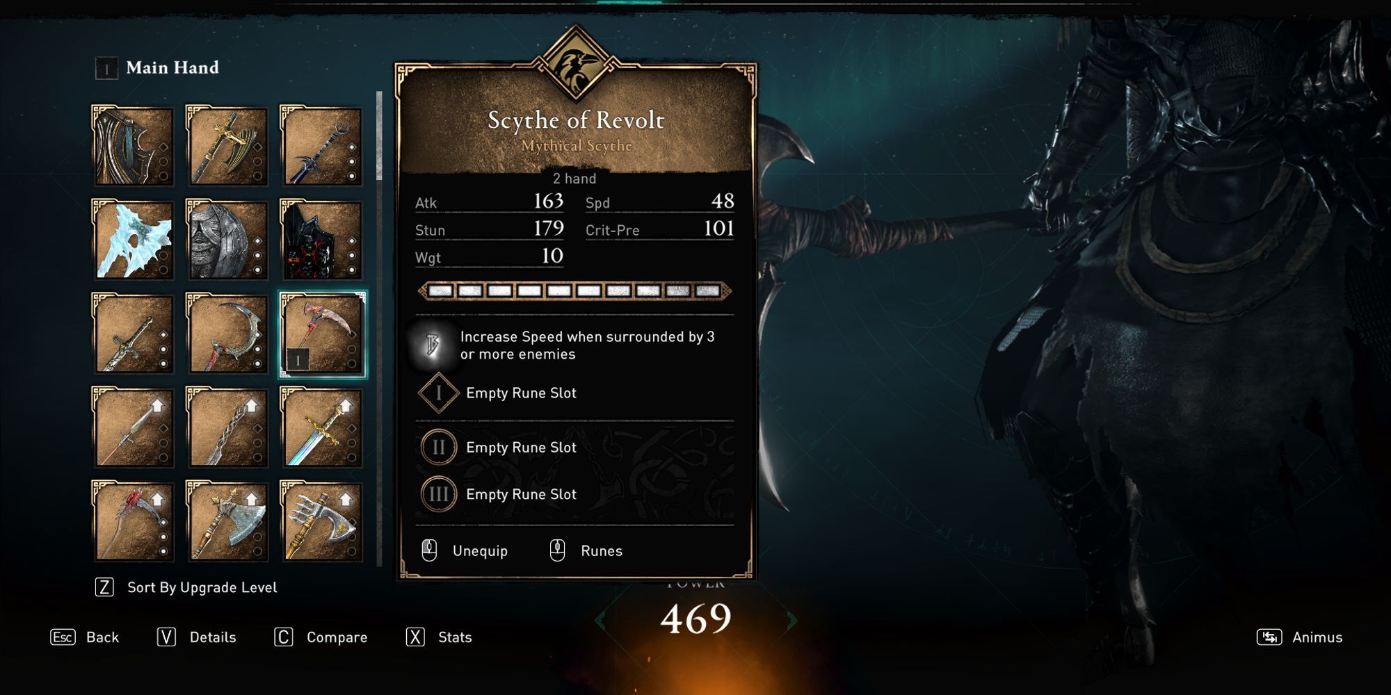 Scythe of Revolt AC VALHALLA stats