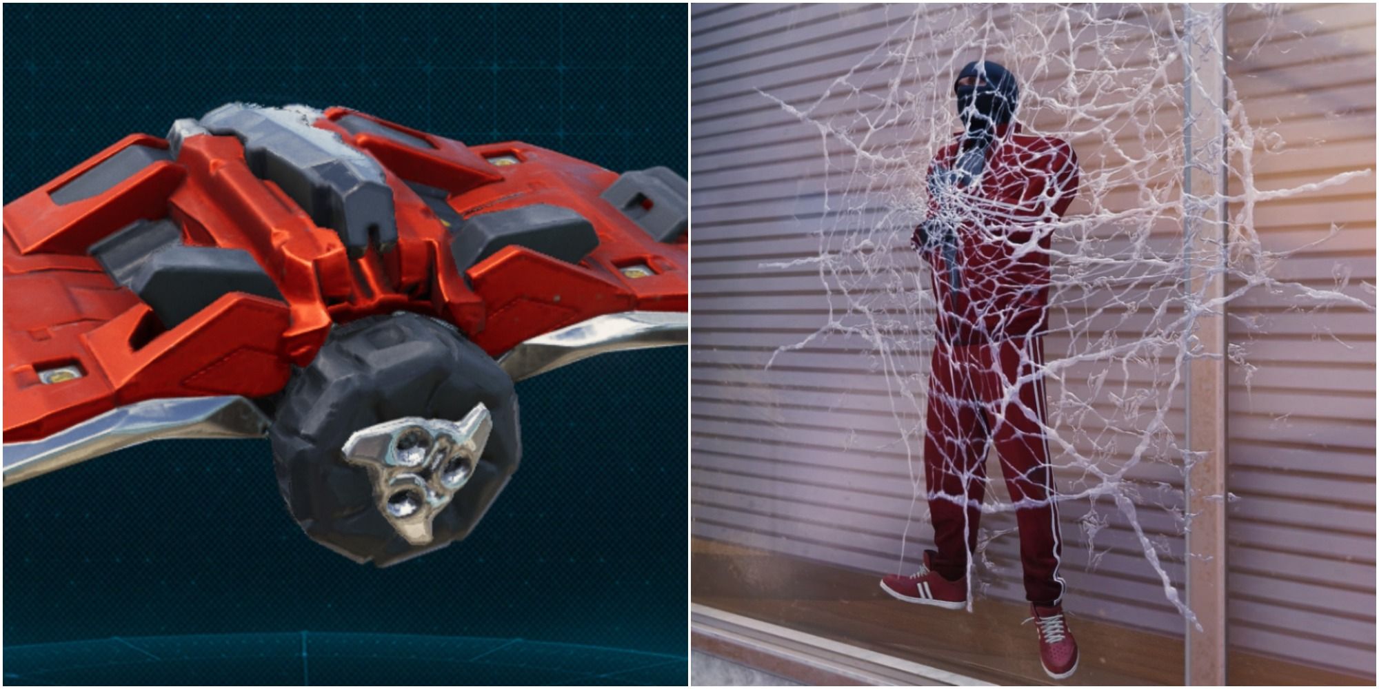 Spider-Man's Impact Web with a shot of criminal getting webbed
