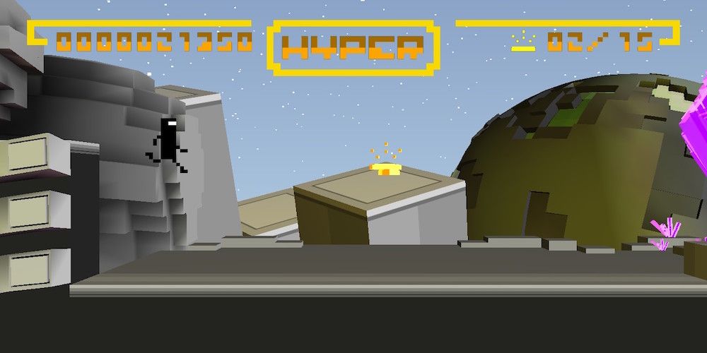 Bit.Trip Runner screenshot Commander Video jumping in front of floating gold