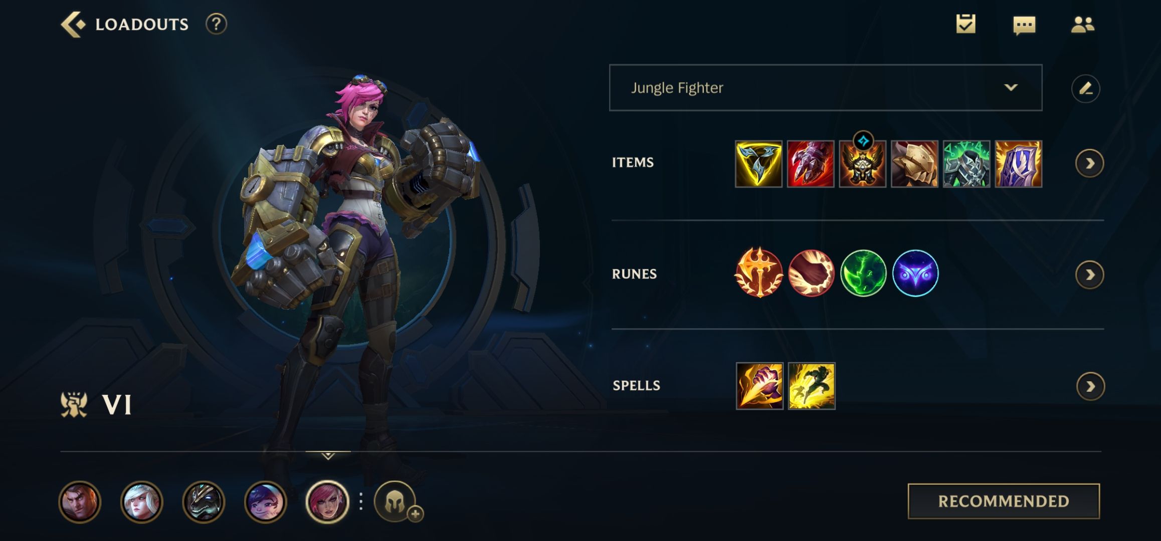 Vi loadouts Jungle fighter recommended build beginner items