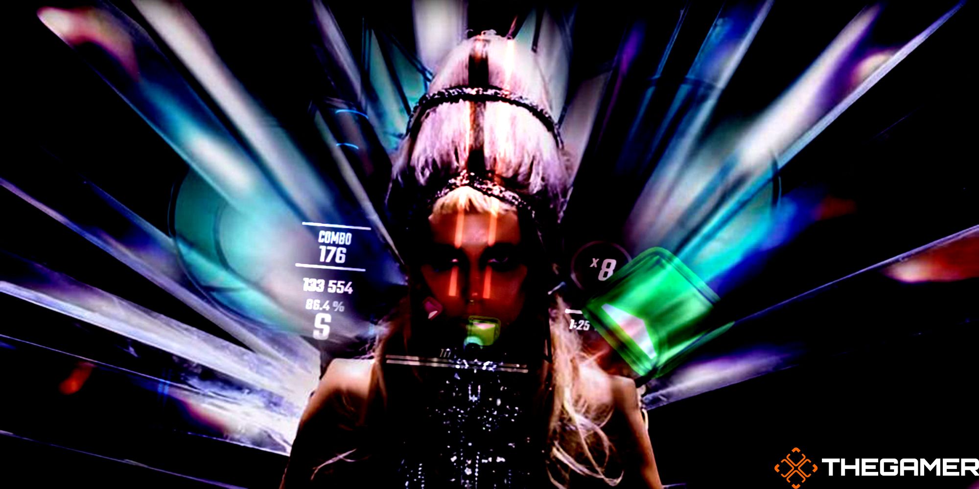 Custom image of gameplay overlayed with Lady Gaga's "Born This Way" music video.