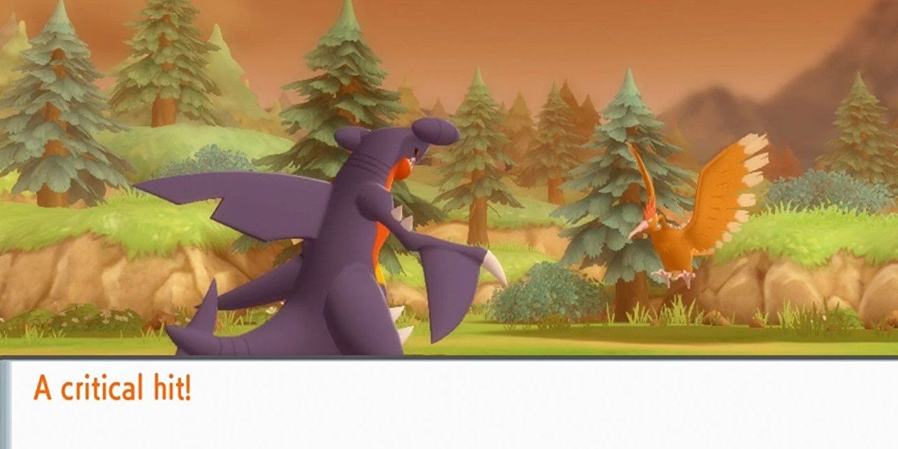 Garchomp getting a critical hit with dragon claw