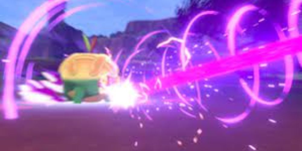 Pokemon getting hit with a dragon pulse