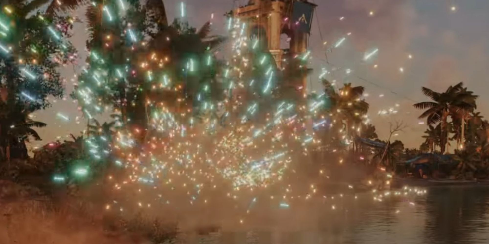 far_cry_6_firework_launcher_shooting_fireworks_over_water