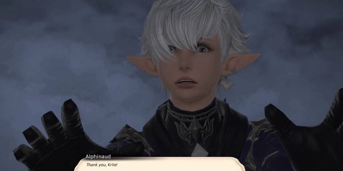 Alphinaud panicking at Krile. 