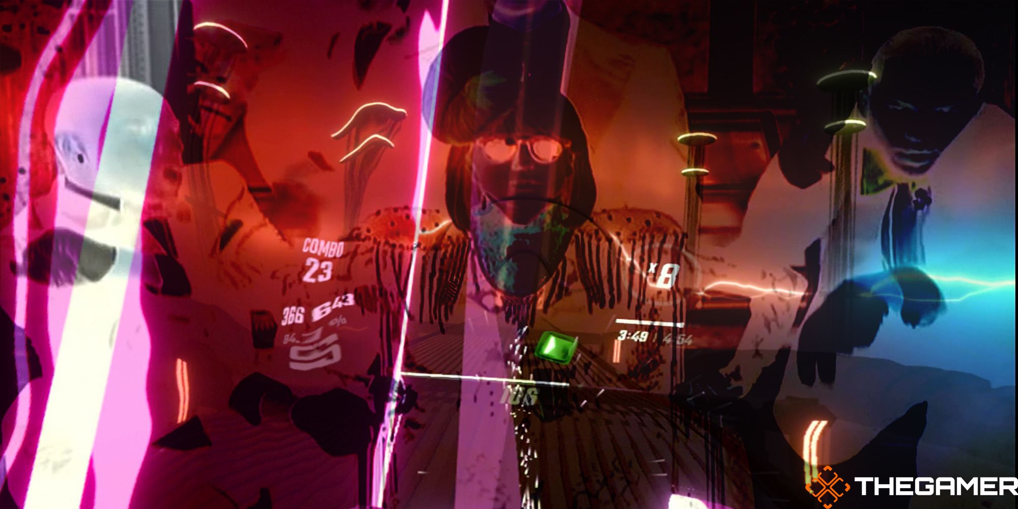 Custom image of gameplay overlayed with Lady Gaga's "Paparazzi" music video.
