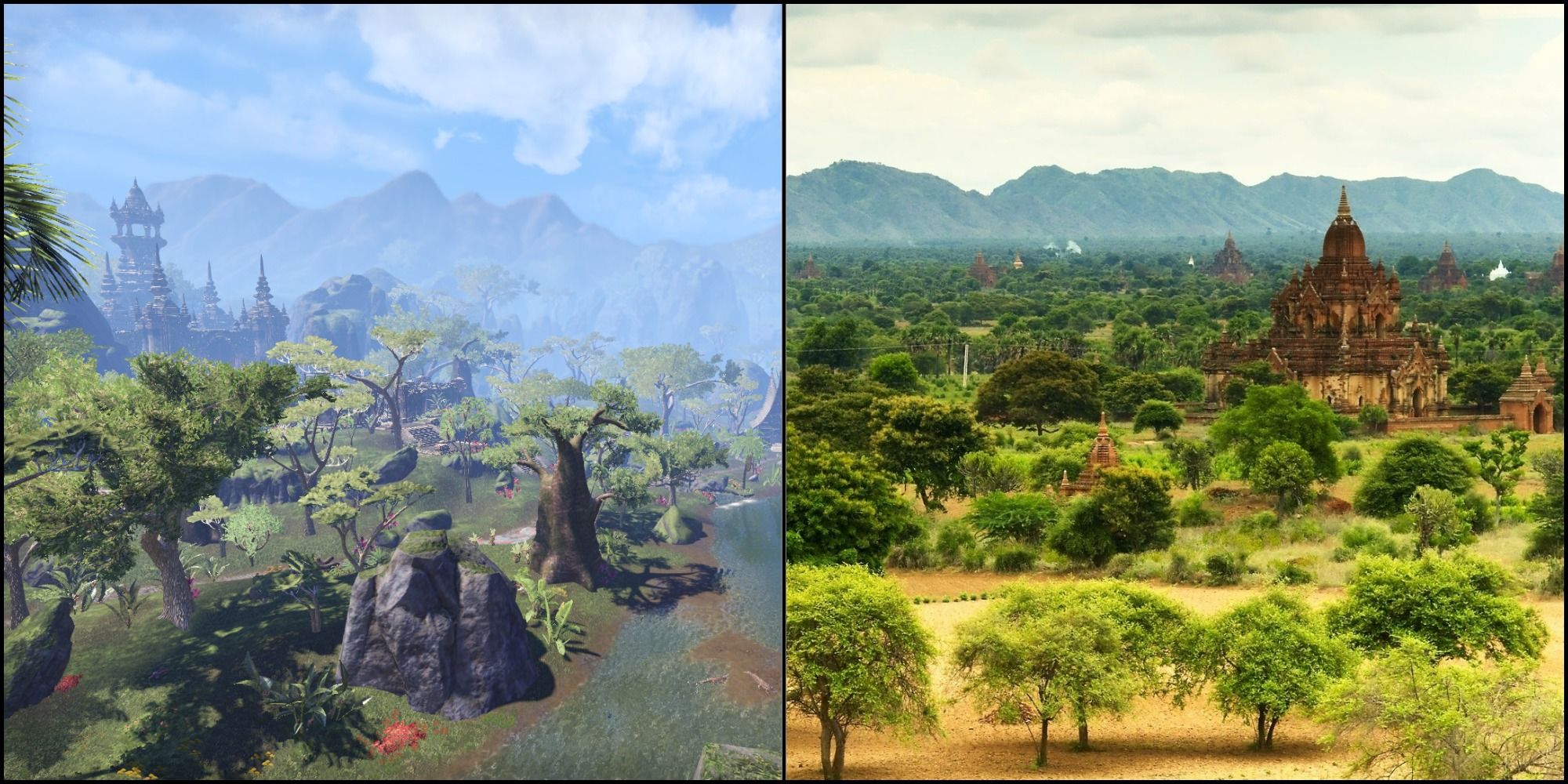 Southern Elsweyr to the left and India to the right