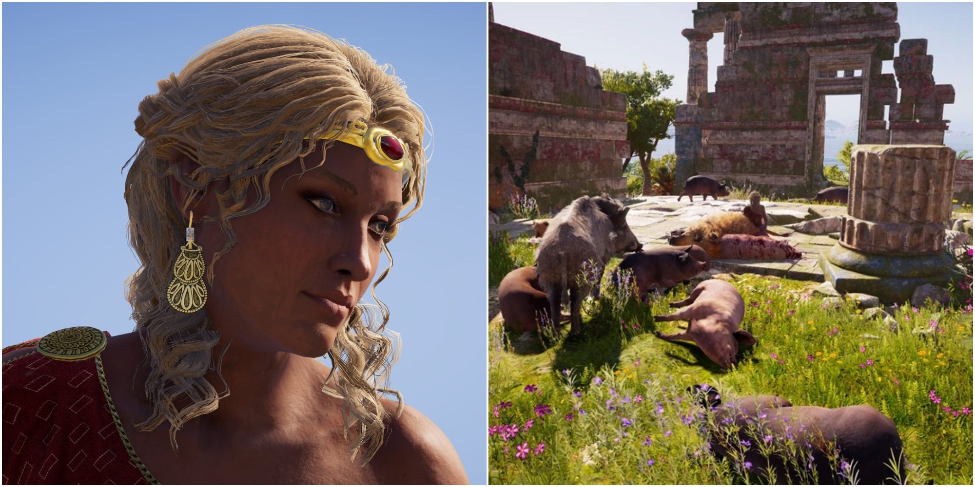 Assassin’s Creed Odyssey Circe and her victims, turned into animals