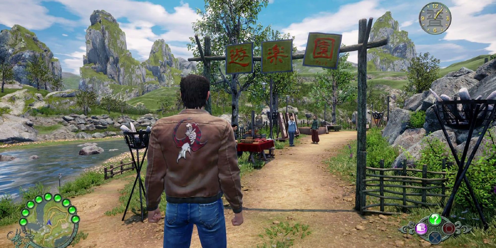 Ryo Hazuki enters Joy Park, located in Bailu Village, in Shenmue 3