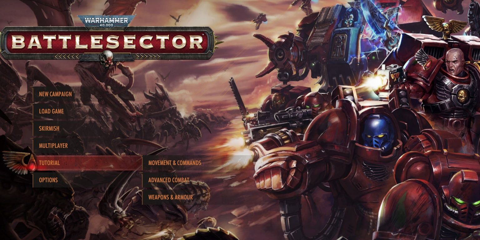 tutorial menu screen in warhammer 40k battlesector