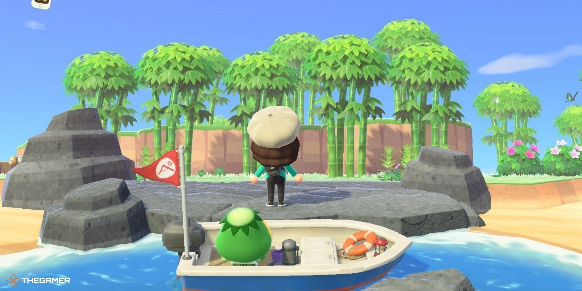 Animal Crossing New Horizons - Player on one of Kapp'n's Boat Tour
