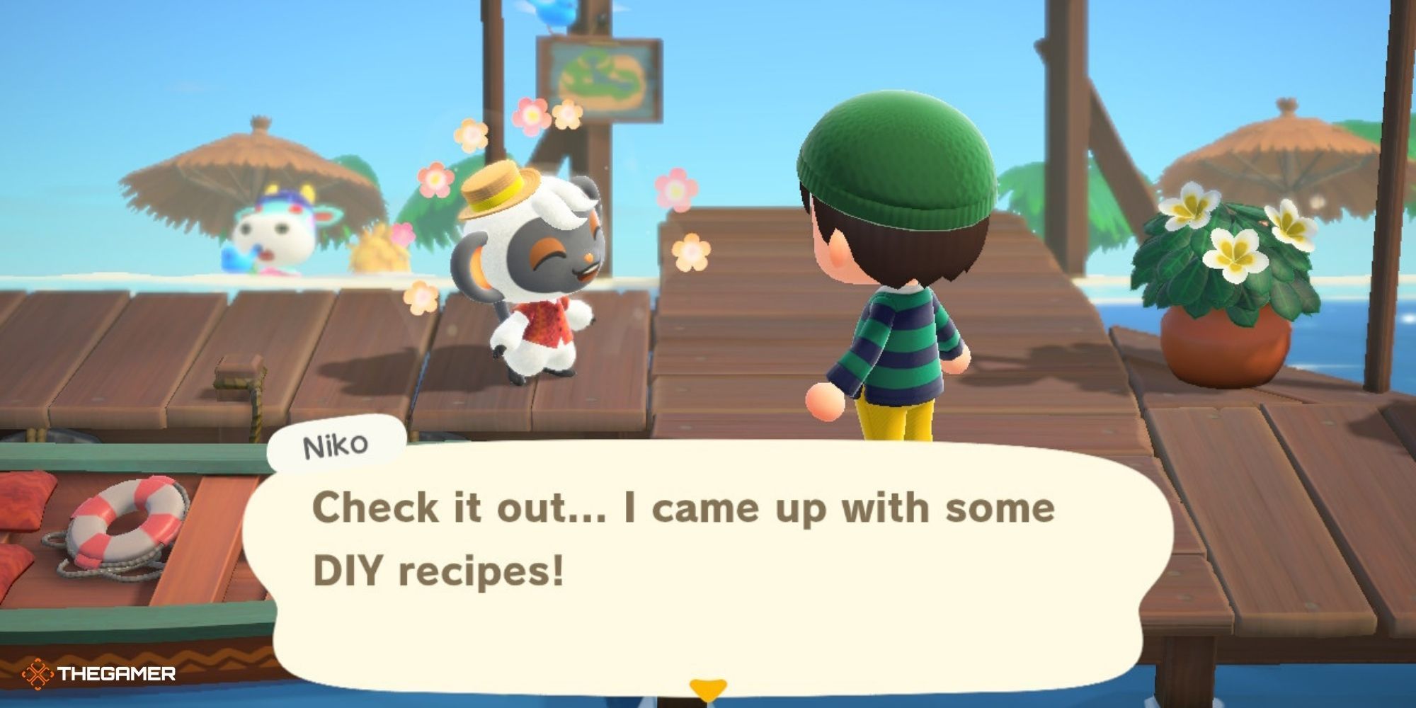 Animal Crossing New Horizons Happy Home Paradise - player talking to Niko about DIY