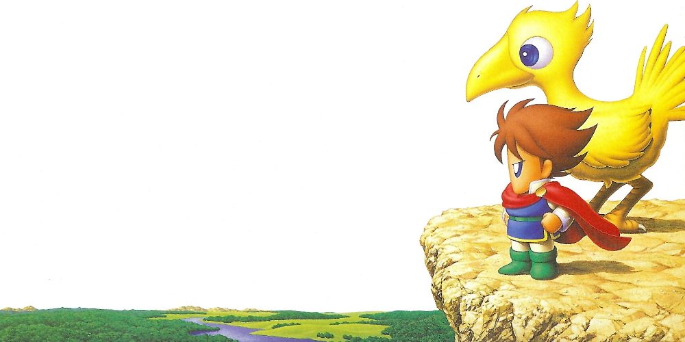 Bartz and Boko looking off into the distance (this is the Final Fantasy 5 boxart)
