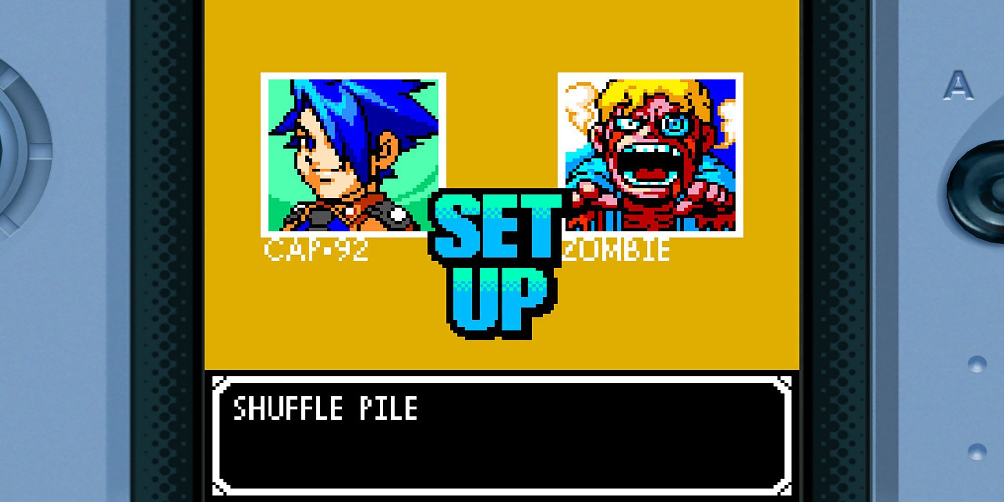 Cap faces a Zombie in a card battle at SC Park in SNK VS. Capcom: Card Fighters' Clash.