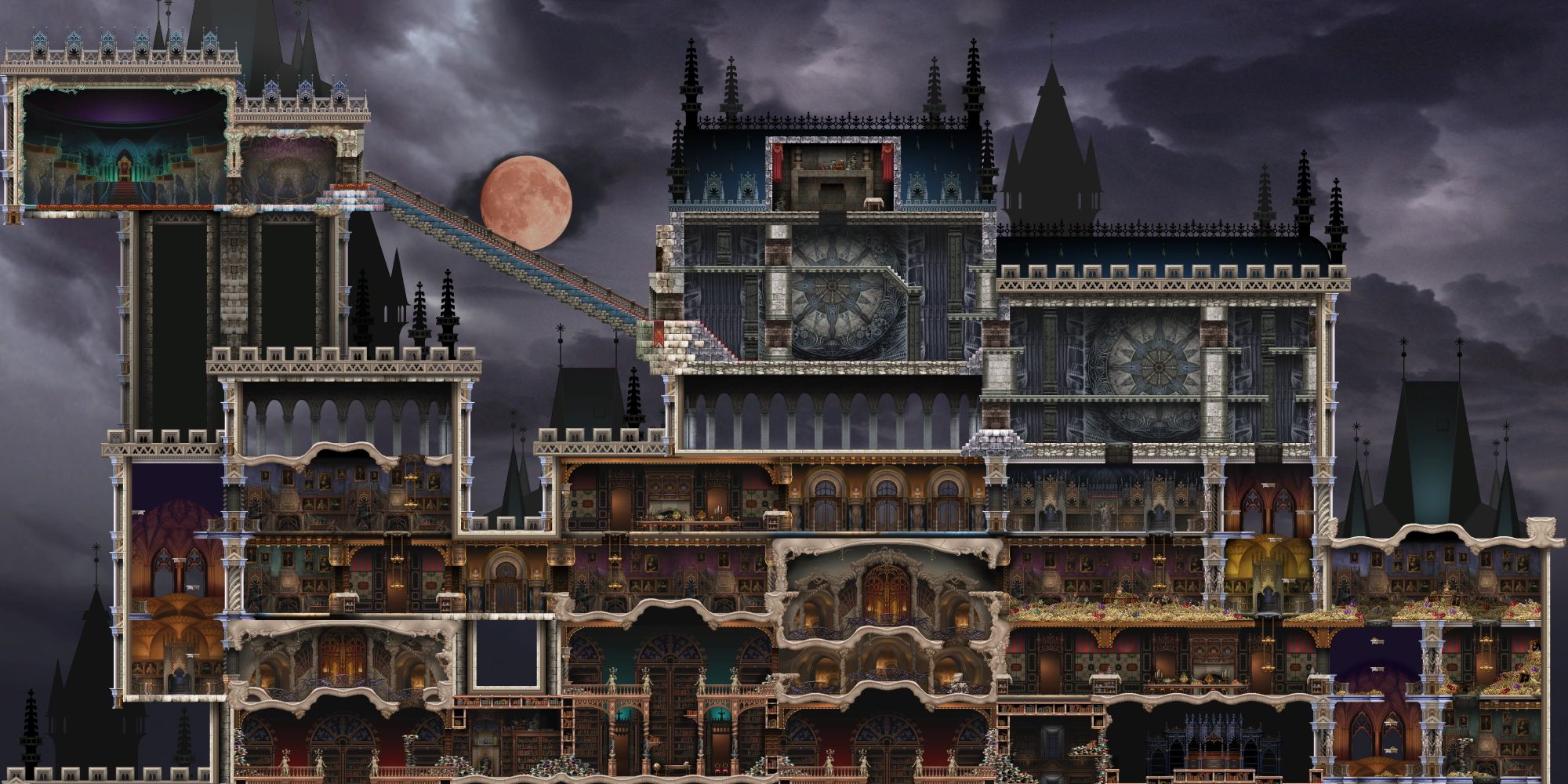 Castlevania Harmony of Despair: Dracula's Castle Stage (with the camera pulled back)