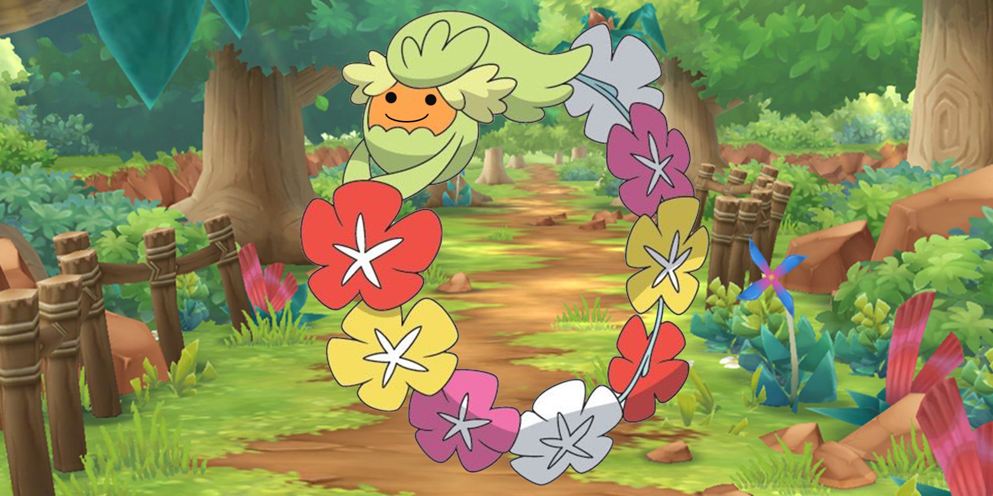 A Ditto disguised as a Comfey from Pokemon Sword and Shield