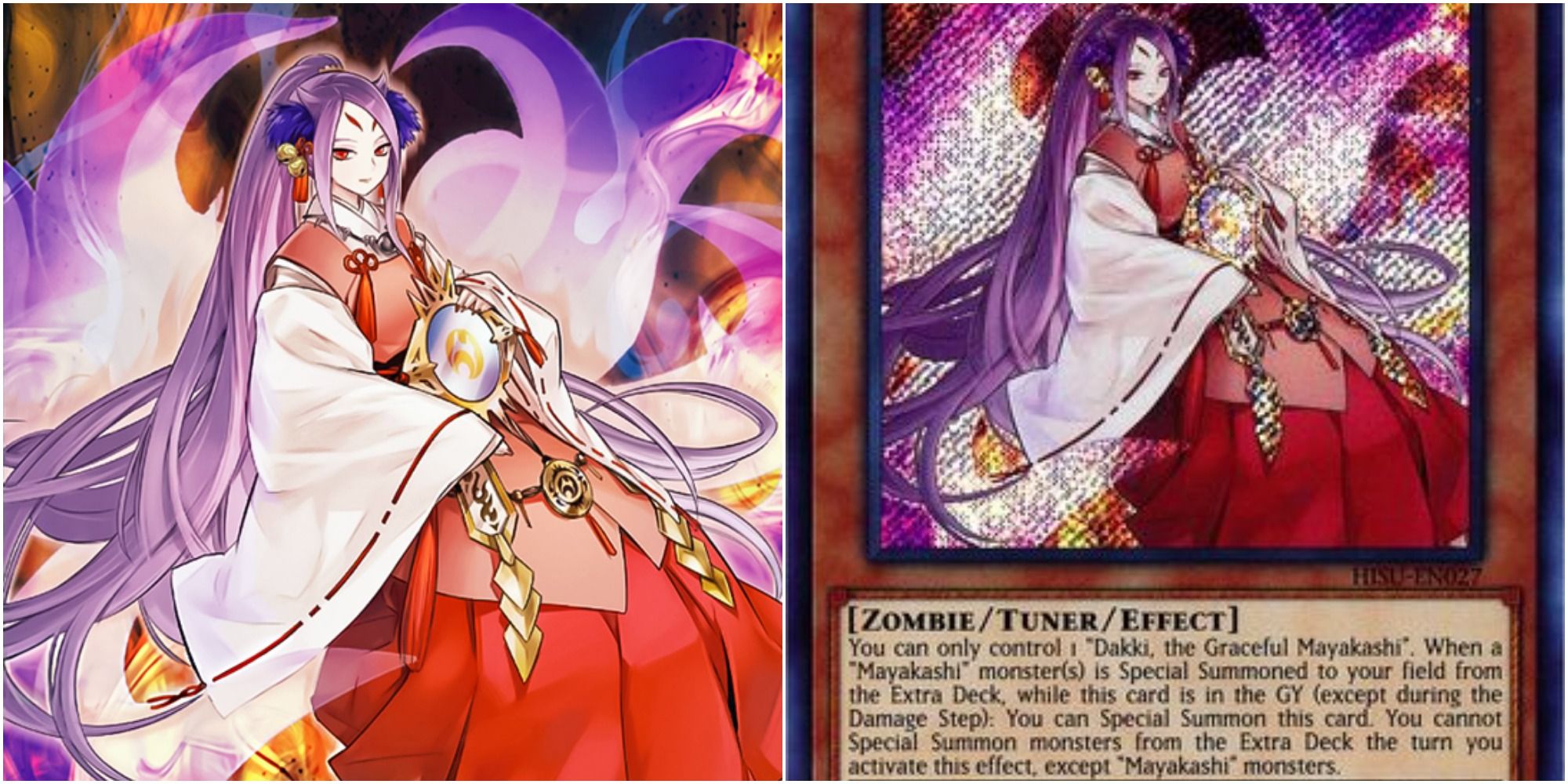 Dakki, the Graceful Mayakashi card art and text
