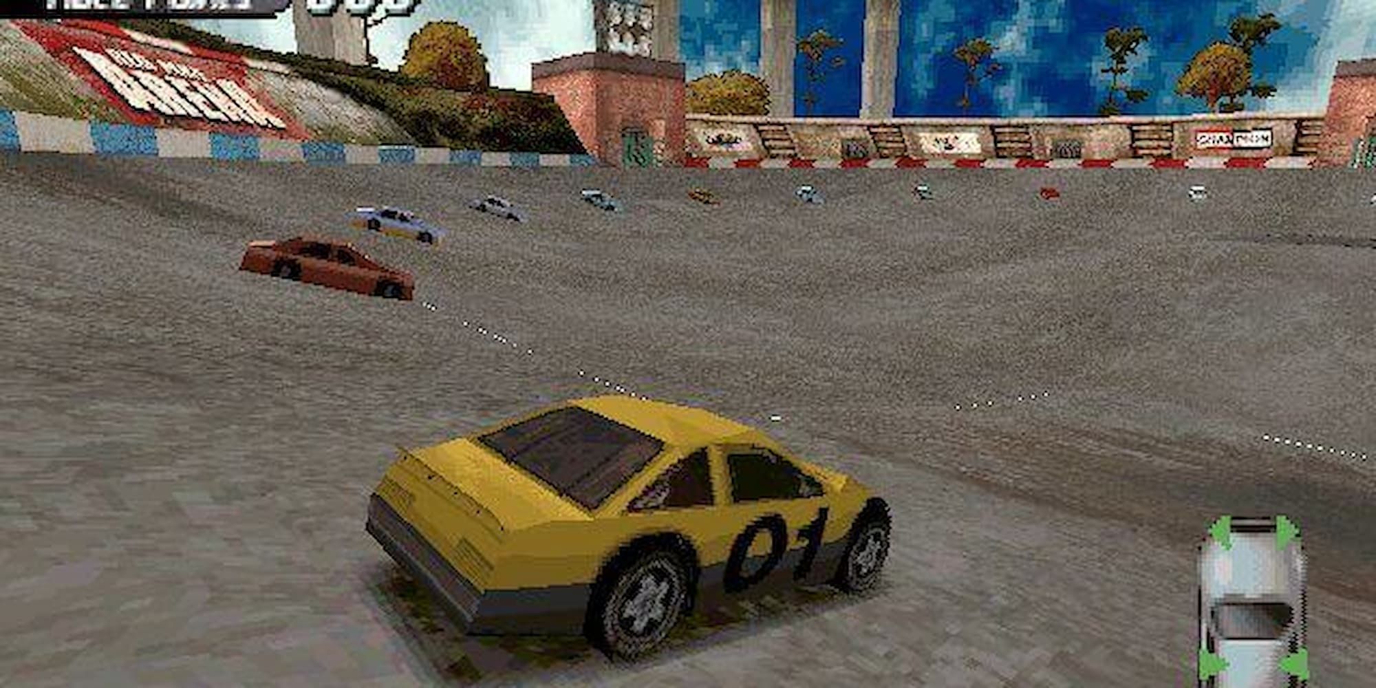 Preparing for a bowl arena event in Destruction Derby 2