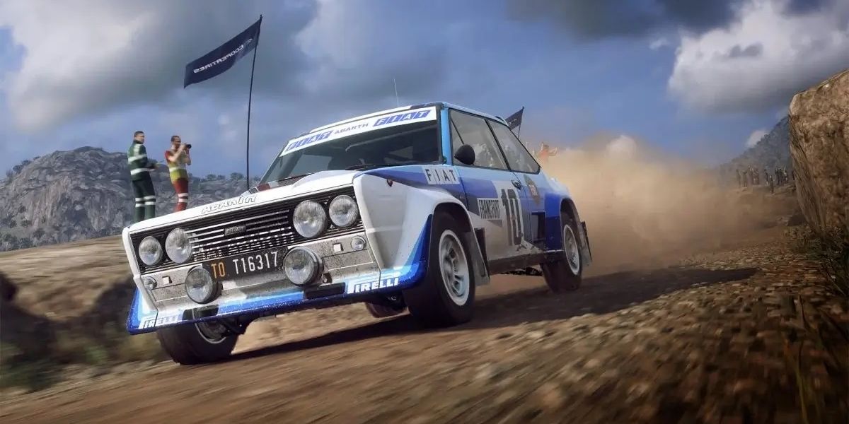 Dirt 5 Fiat Abarth on a dirt race track