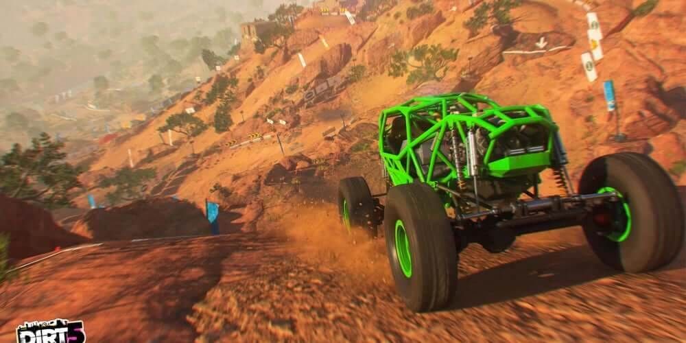 Dirt 5 WS Auto Racing Mudclaw going over dirt race course