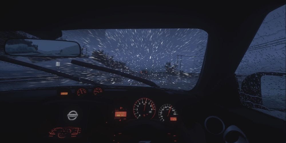 Drive Club, driving in the snow at night