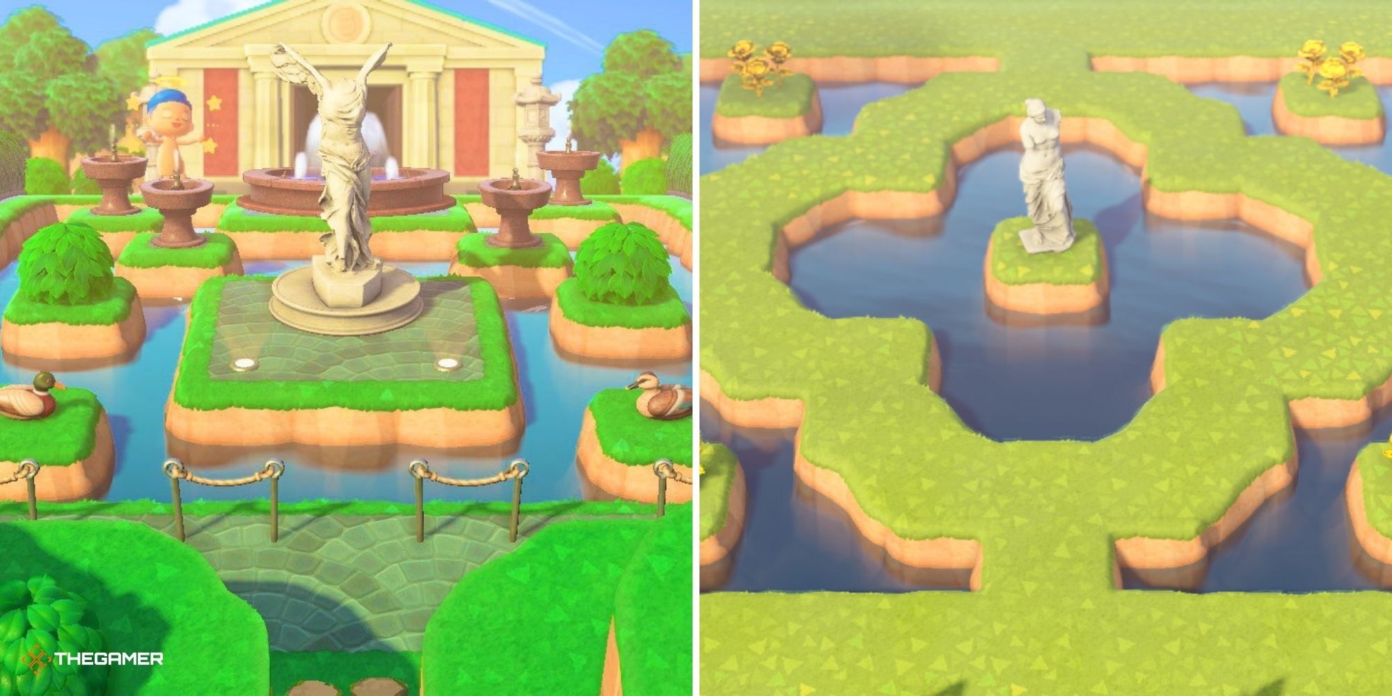 Examples of museums with decorative ponds in Animal Crossing New Horizons