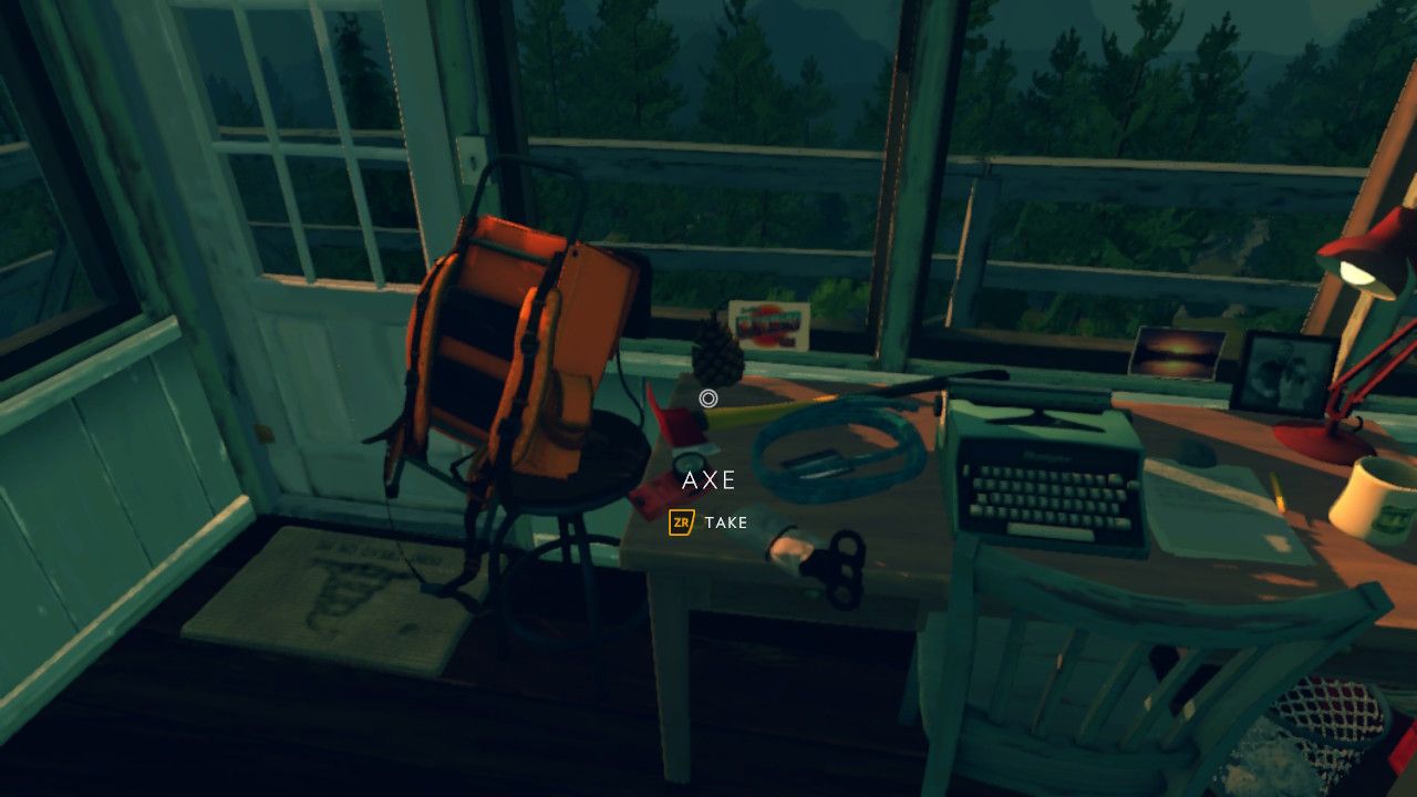Firewatch - the axe in Twin Forks Tower