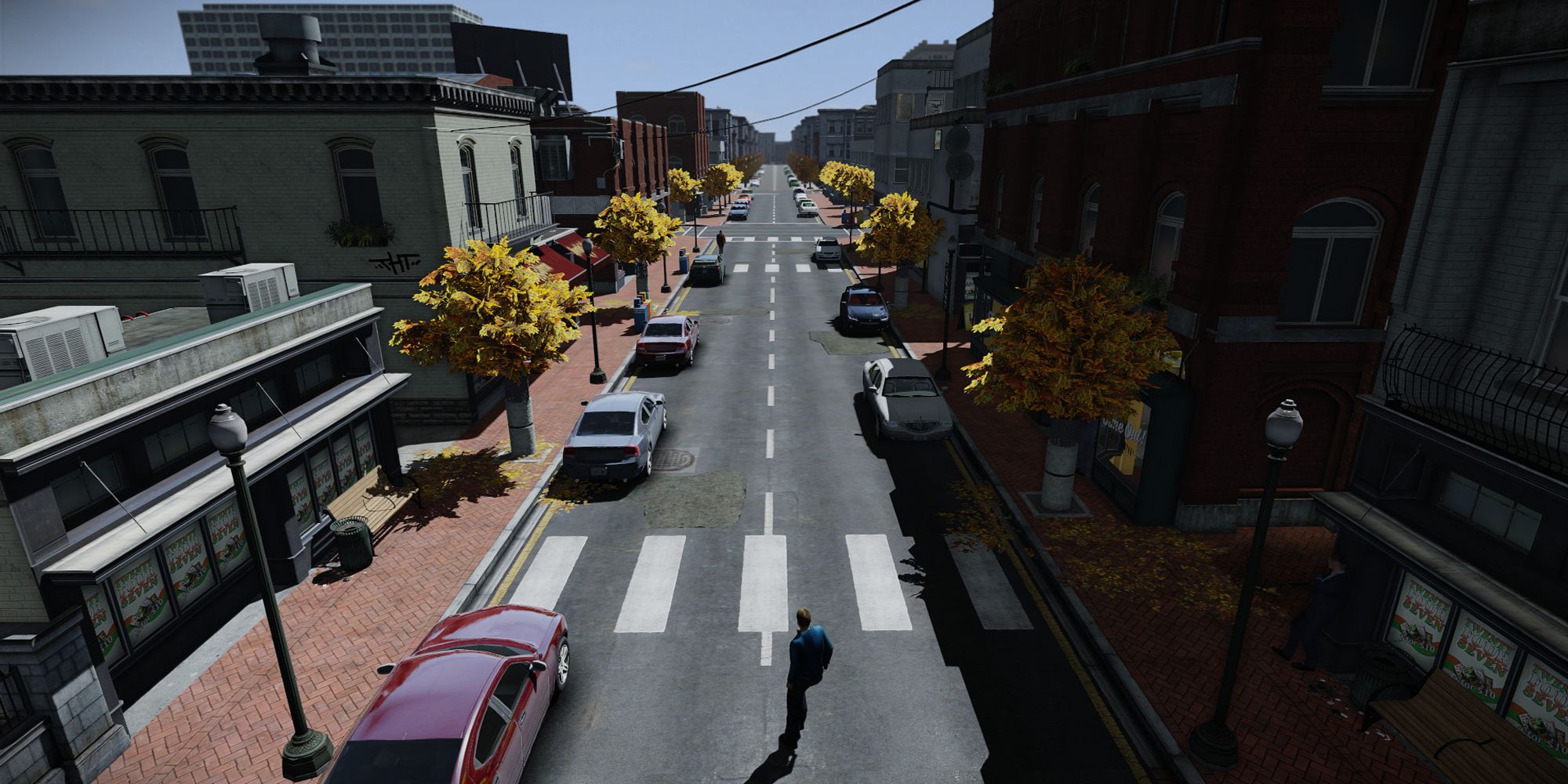 Surveying The Stores Along The Street
