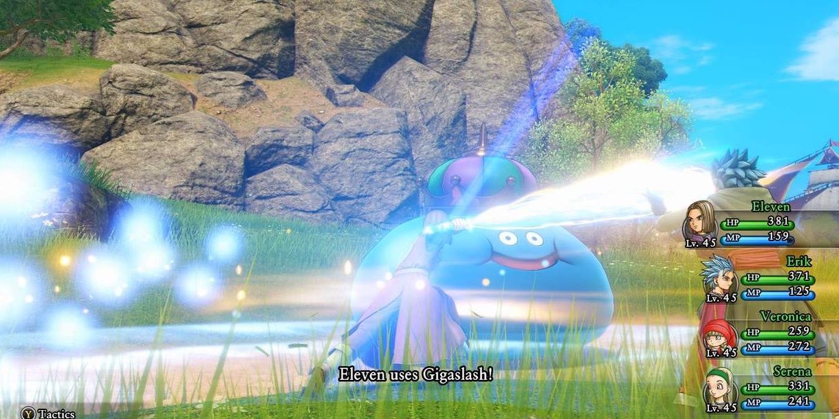 Luminary using Gigaslash skill Dragon Quest XI 