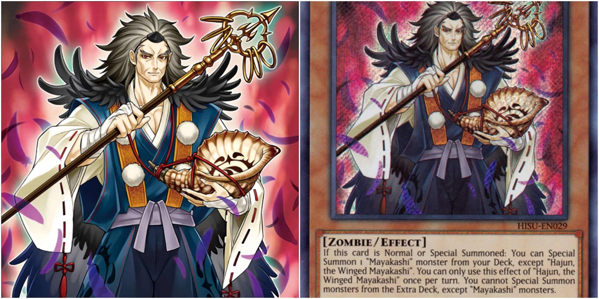 Hajun, the Winged Mayakashi card art and text