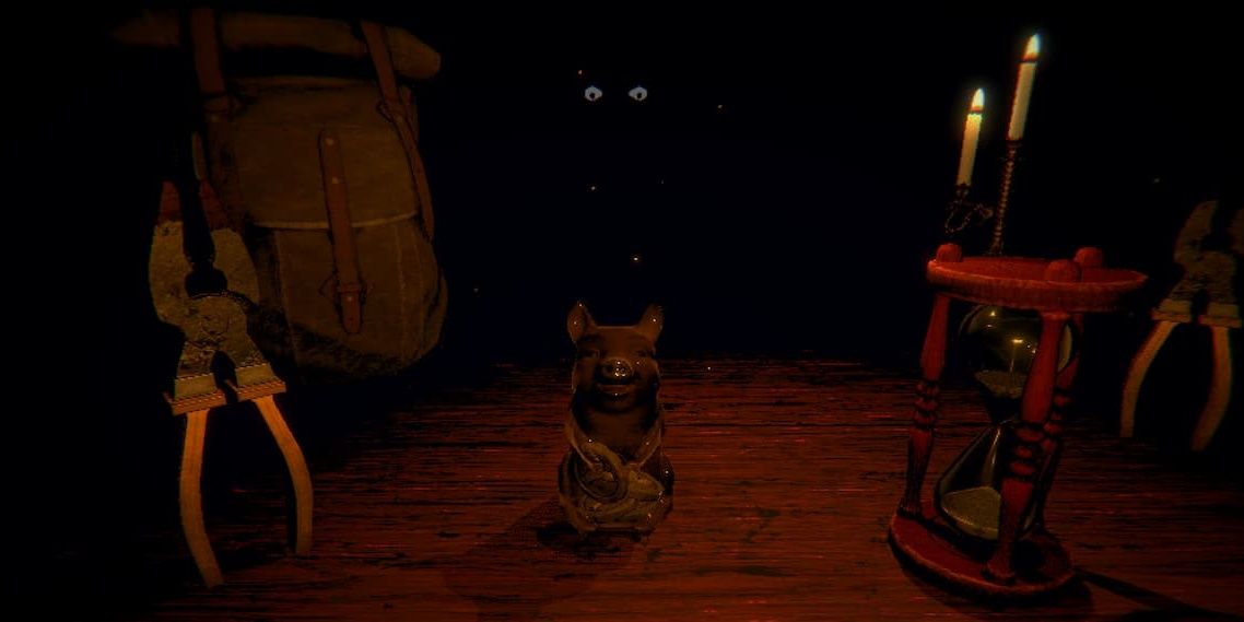 Leshy Offering the Player several items for their backpack in Inscryption
