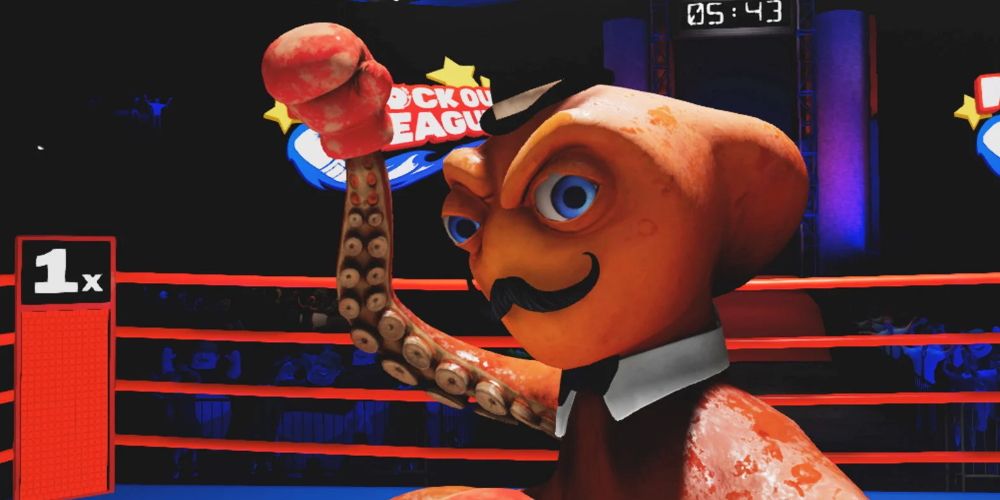 Knockout League: A boxing squid prepares to take a big swing