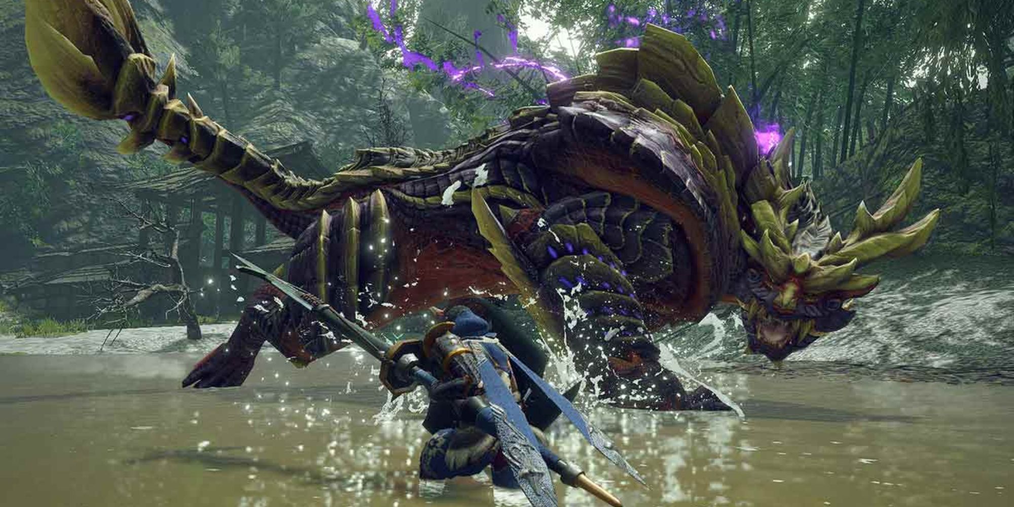 MHR Hunter fighting Magnamalo