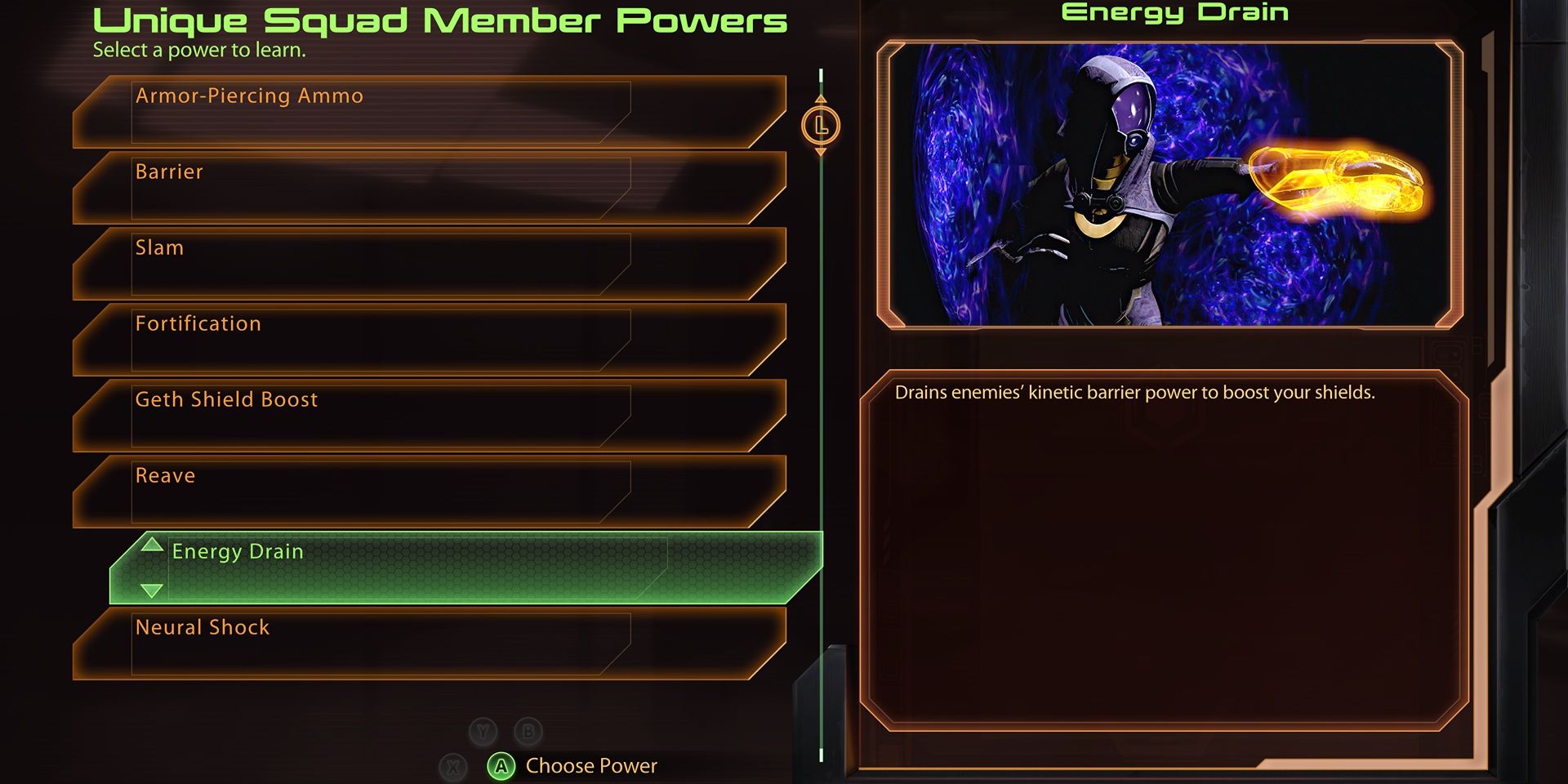 Mass Effect Legendary Best Tech Abilities Energy Drain