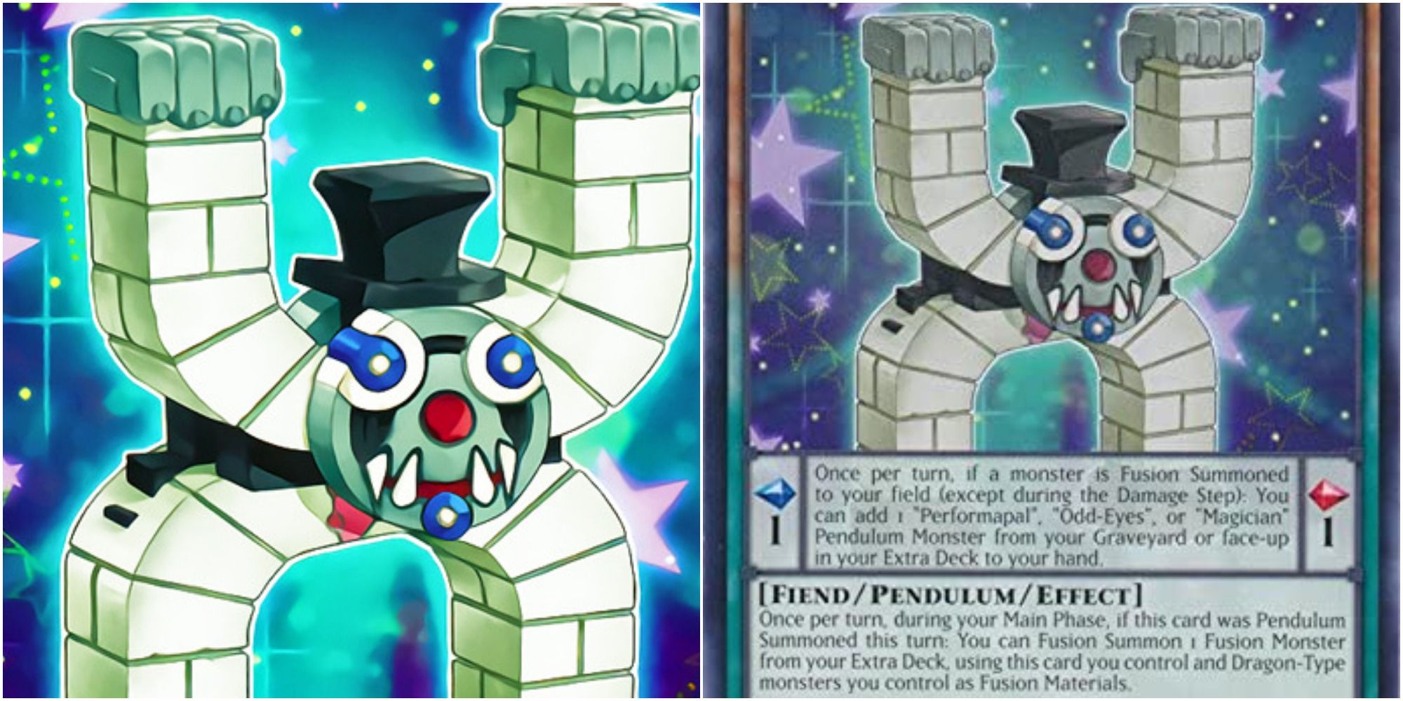 Performapal U Go Golem card art and text