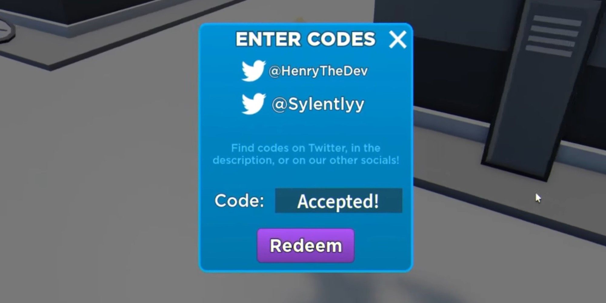 ROBLOX Devious lick code screen