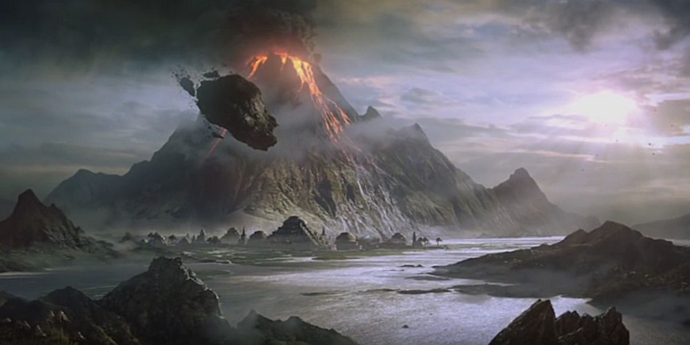 Red Mountain and Baar Dau in Elder Scrolls