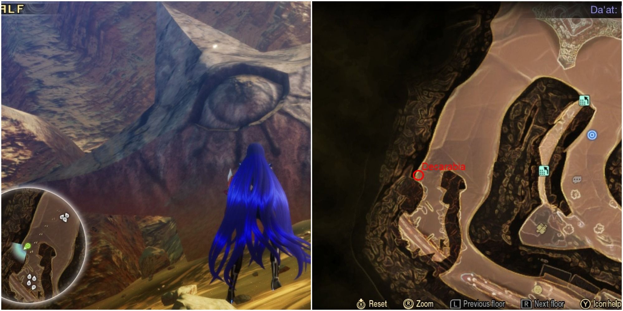 SMT5 Decarabia split image showing map and actual location
