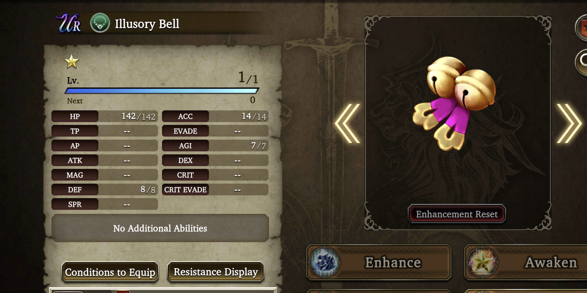 illusory bells stats screen wotv