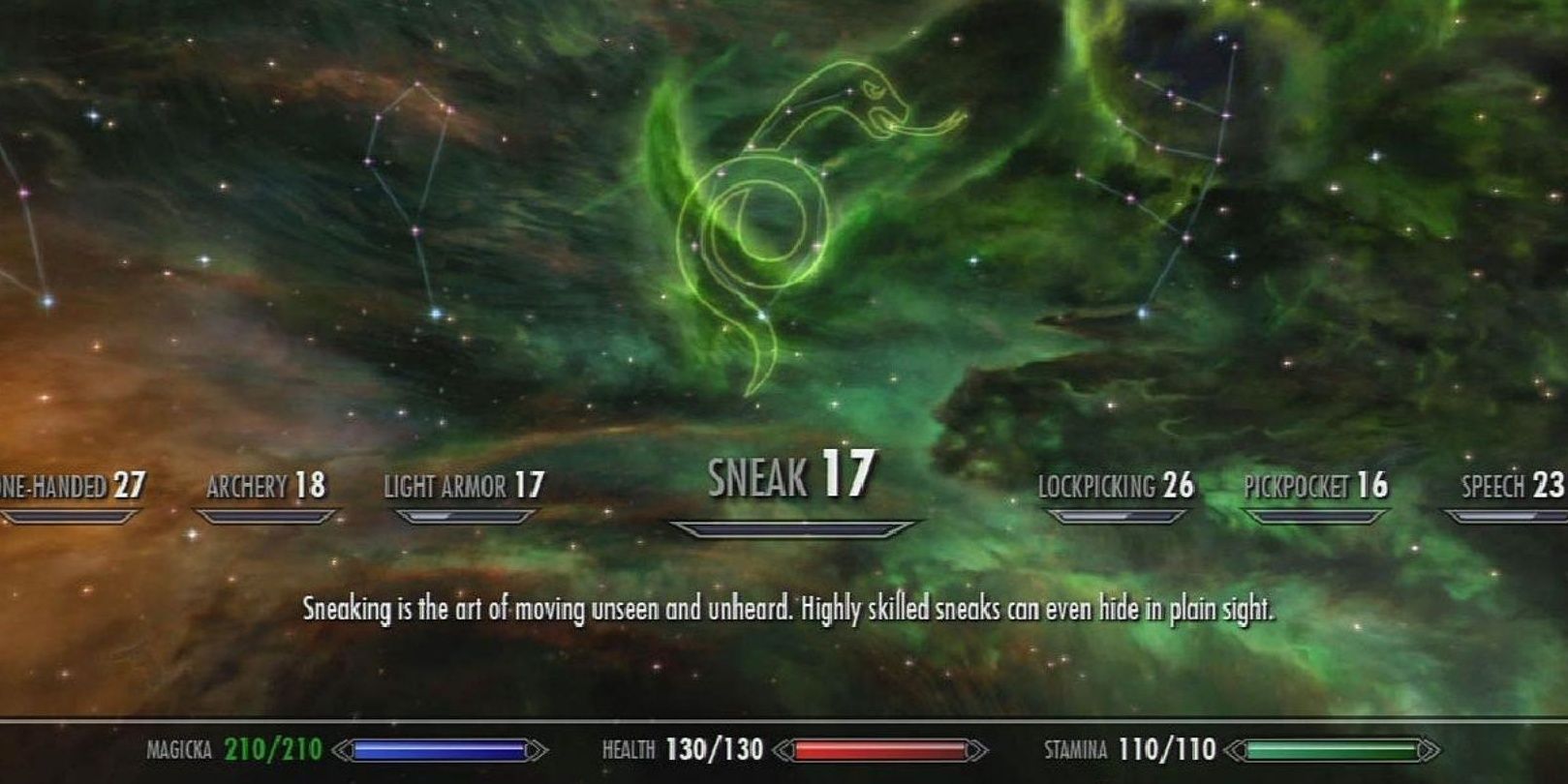 Skyrim Sneak Skill Tree Menu