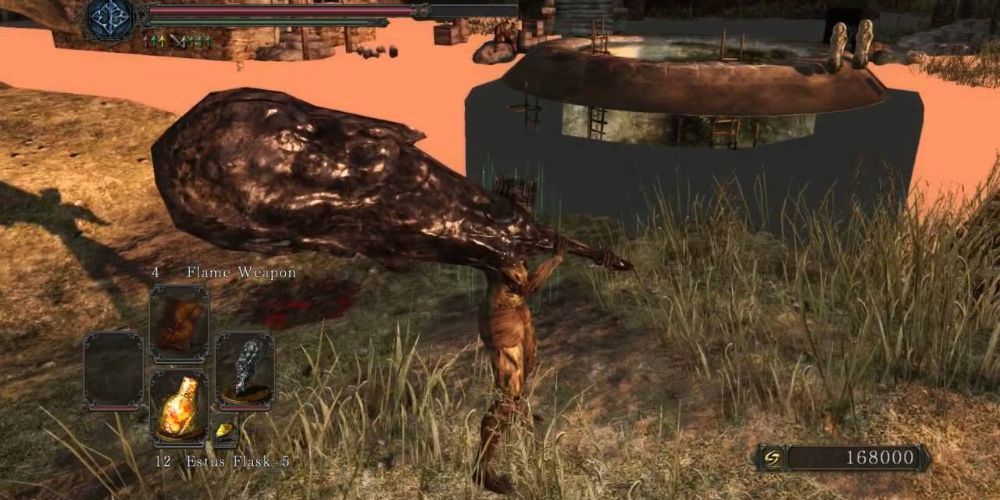 A player wielding the Smelter Hammer.
