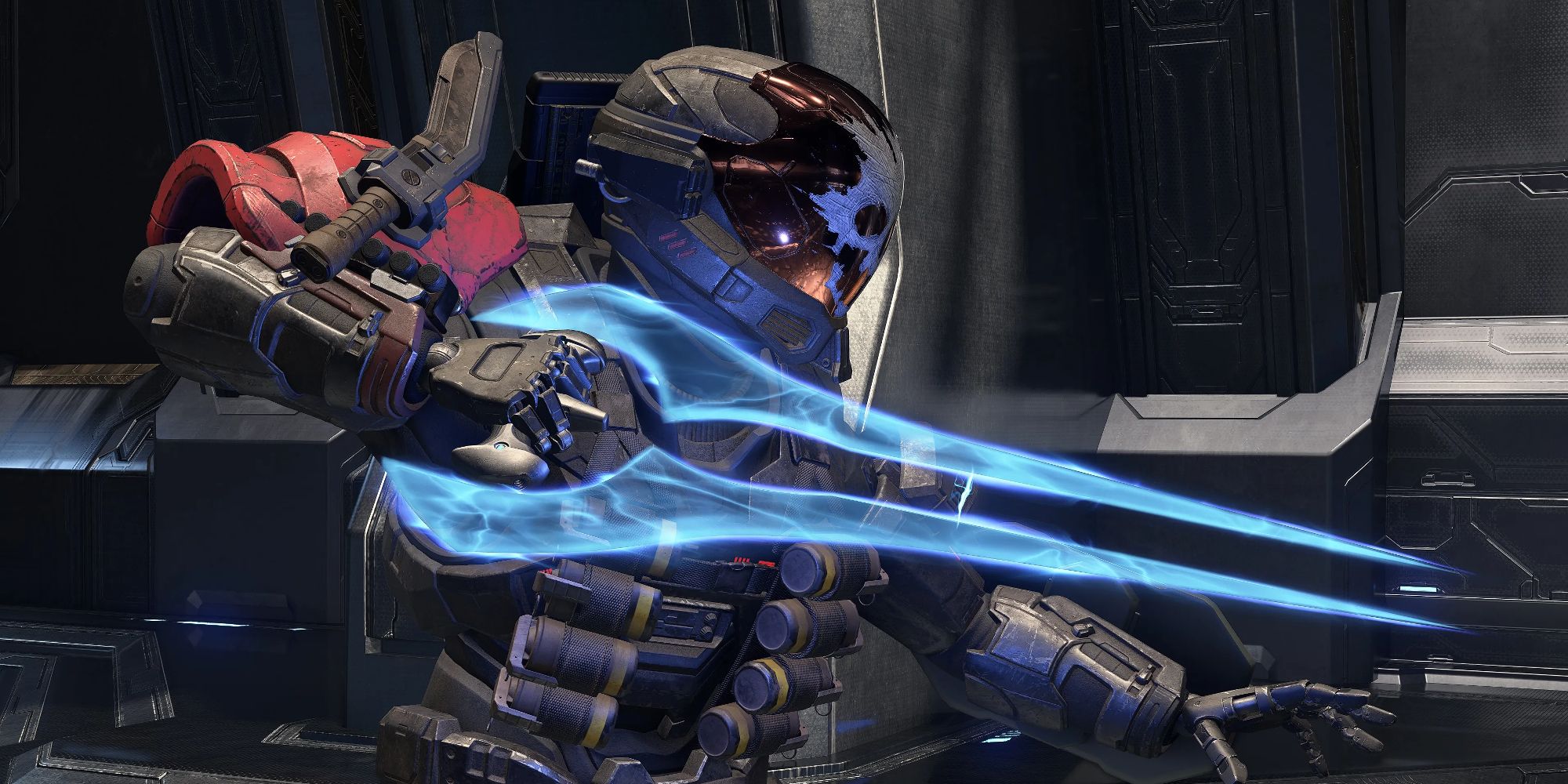 A Soldier Wields And Energy Blade