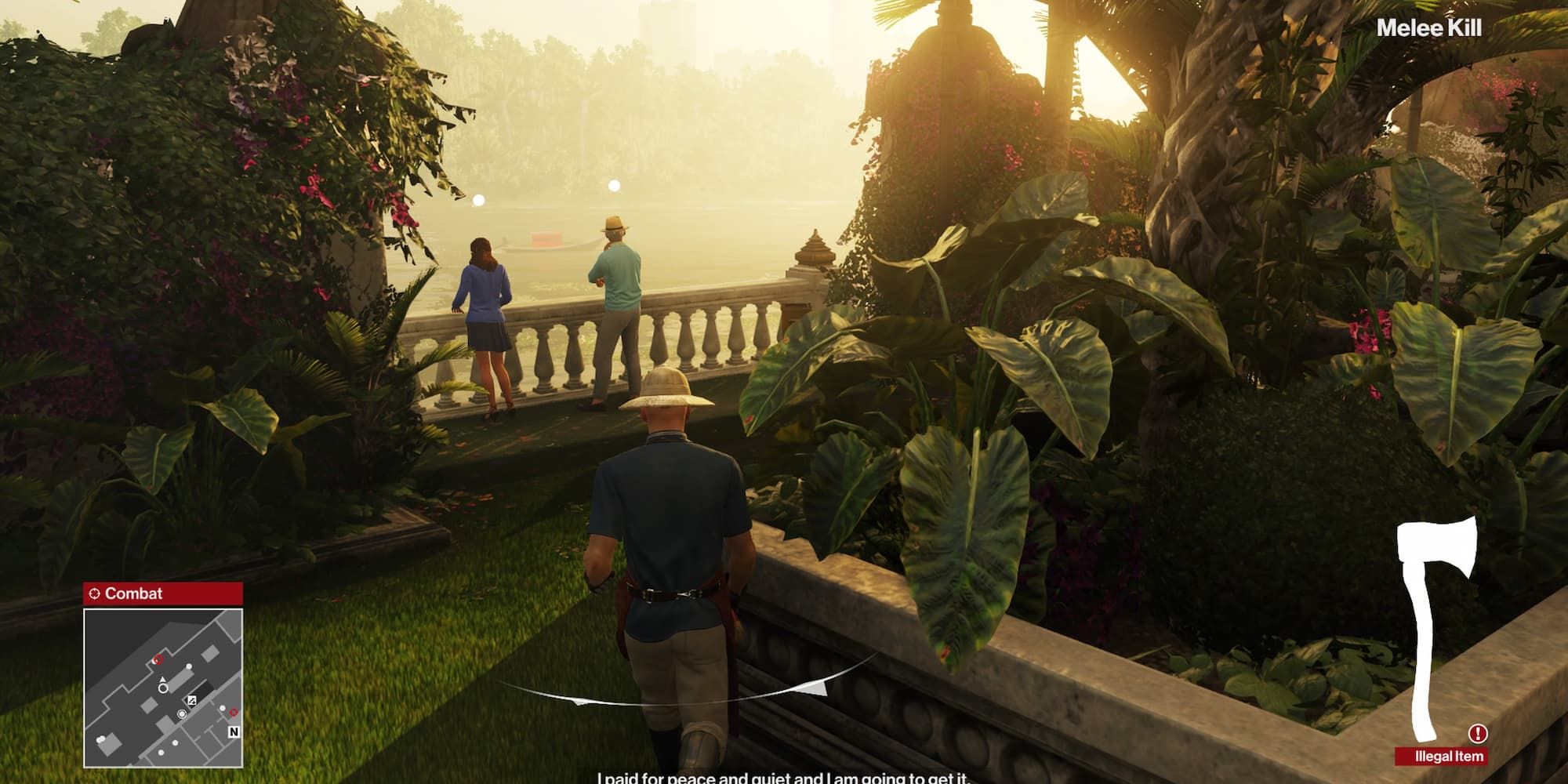 47 running towards his target whilst holding a hatchet